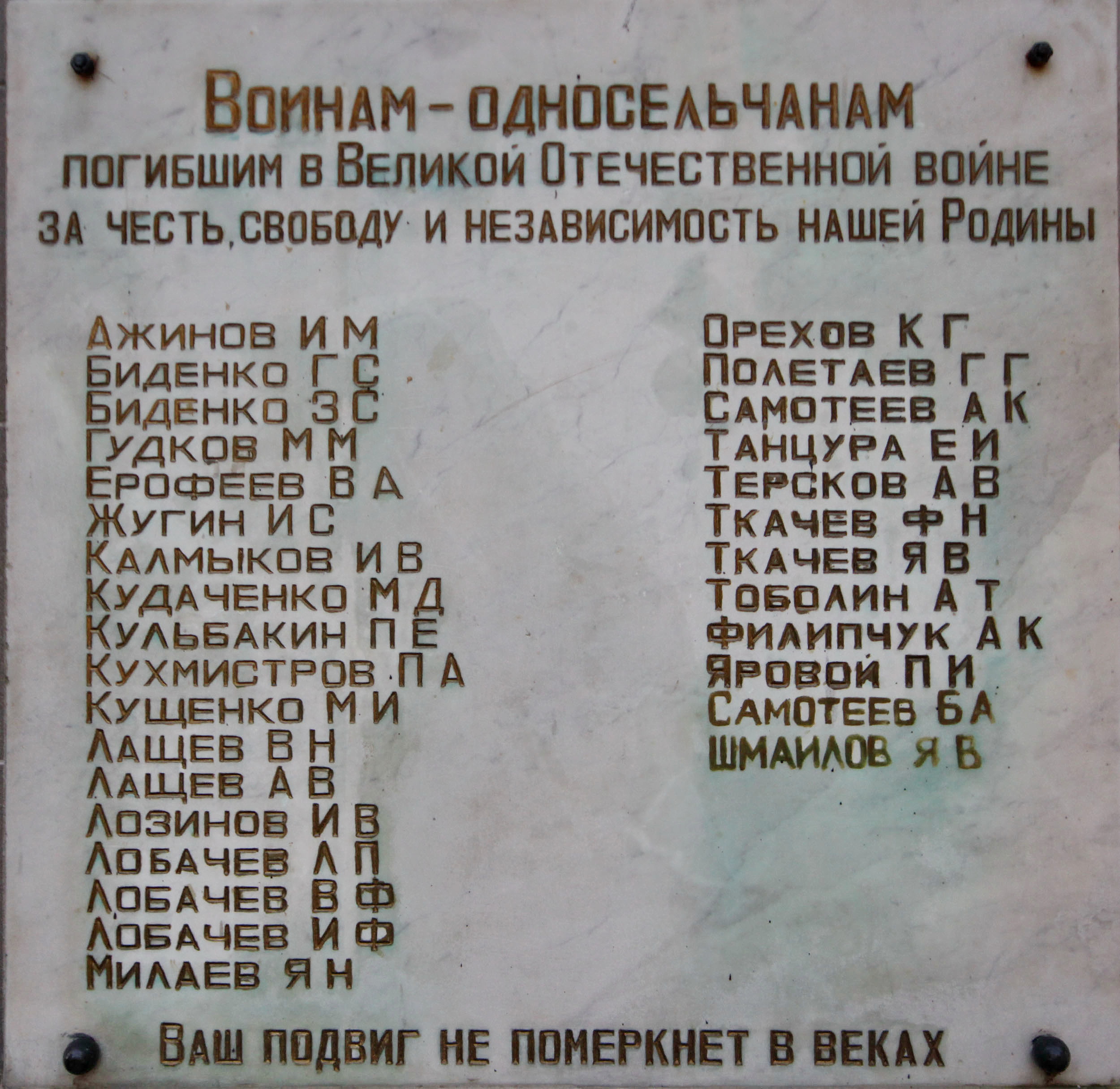 Список погибших в великой отечественной